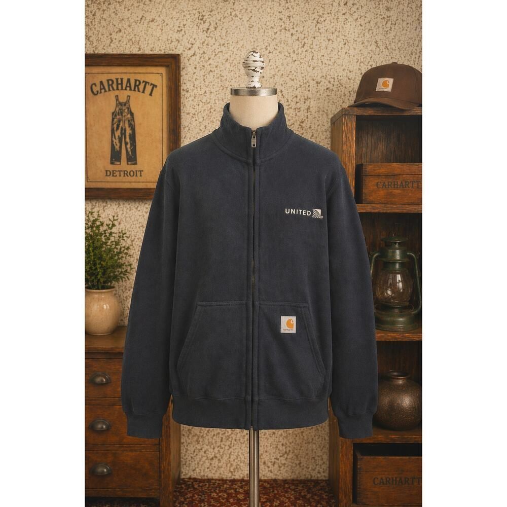 Carhartt United Airlines Full Zip Original Fit Jacket M Navy BLue